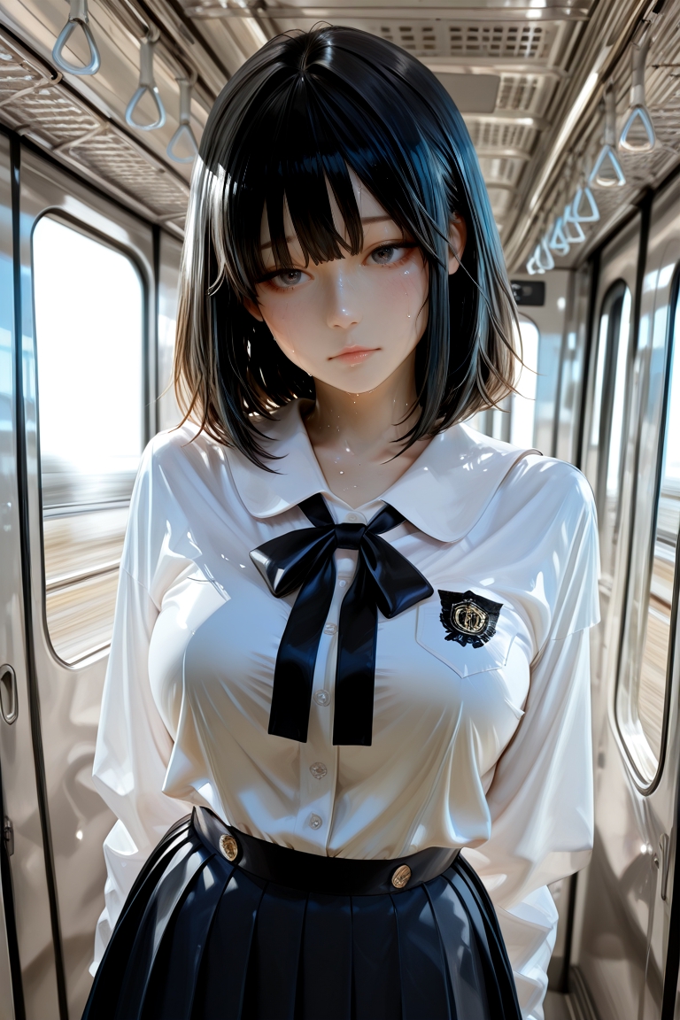 Beautiful Japanese school the girl