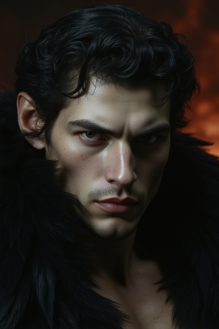 Ultra realistic cinematic face portrait of Lucifer with no