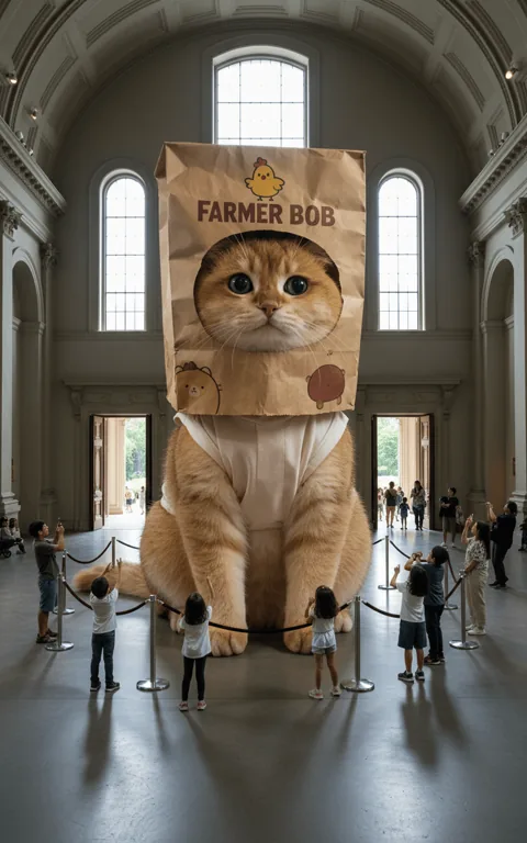 The photo is taken inside the exhibition hall of