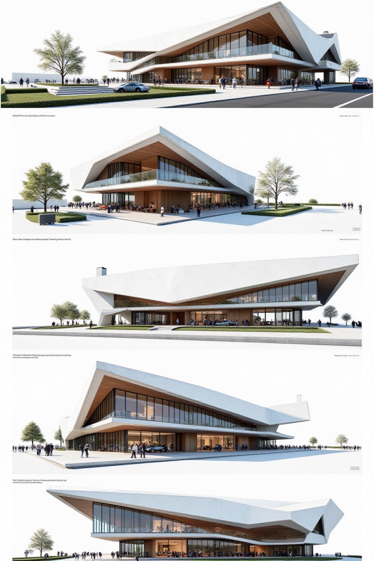 Ultra Professional architectural presentation board white mode of a