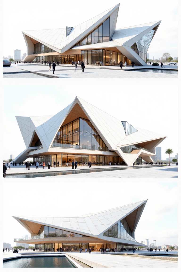 Ultra Professional architectural presentation board white mode of a