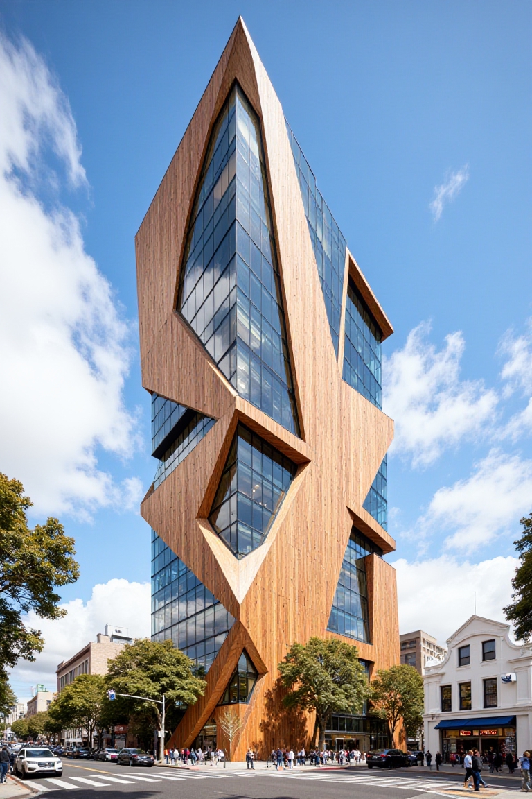 The image captures a striking view of a modern