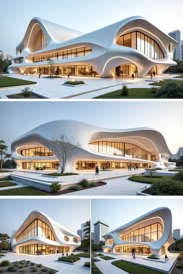 Beautiful modern spaceship with section design