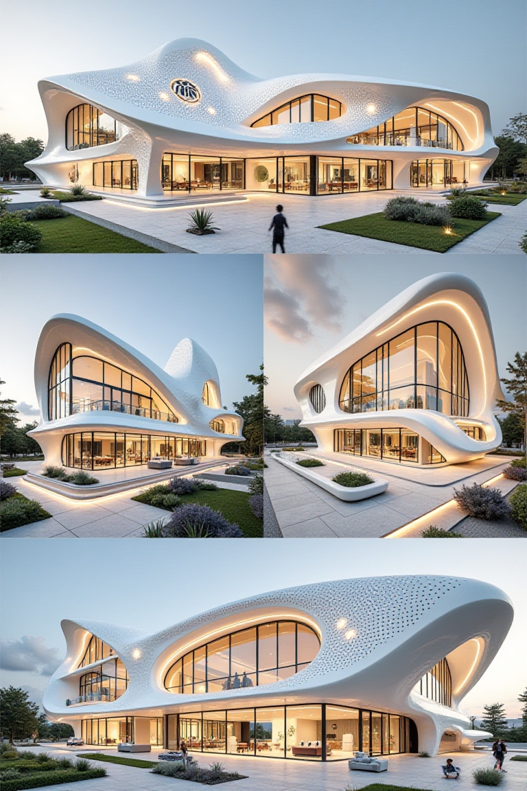 Beautiful modern spaceship with section design